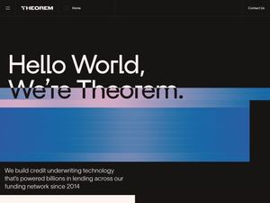 Screenshot of the Theorem home page