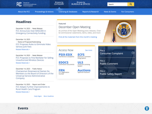 Screenshot of the FCC.GOV homepage.