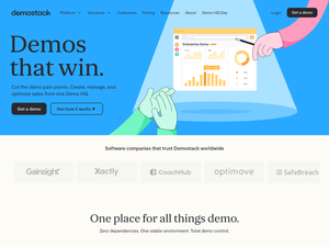 Screenshot of the Demostack home page.
