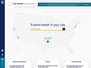 Home screen for the NYU City Health Dashboard.